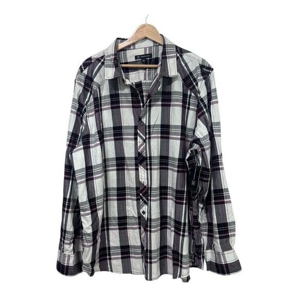 INC International Concepts Women  Plaid Long Sleeve Button-Up Shirt XXL - Picture 1 of 7